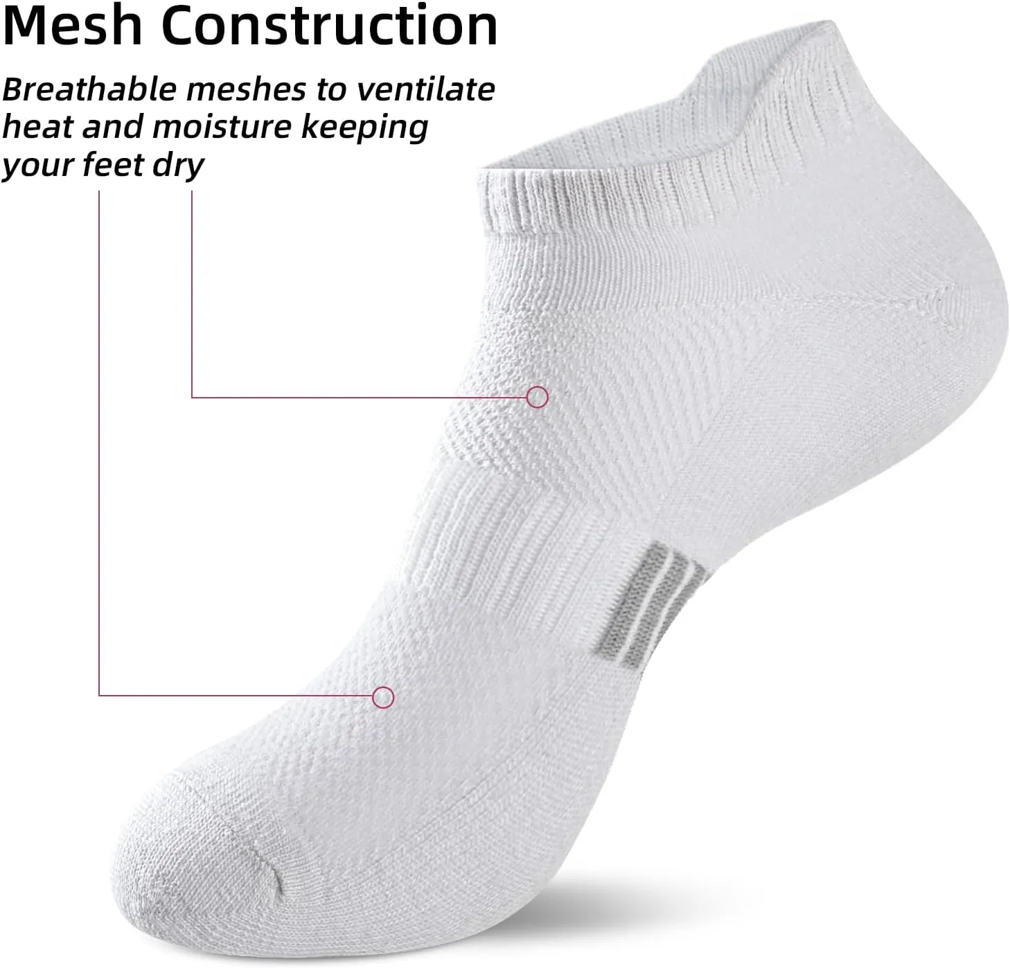 Women Ankle Socks Athletic Thick Cushioned Running Hiking No Show Sports Socks，anti blister women socks，5 Pair Pack
