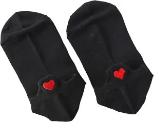 Women Love Patterned Embroidered Socks Comfort Cotton No Show Socks Wicking Breathable Low Cut Socks