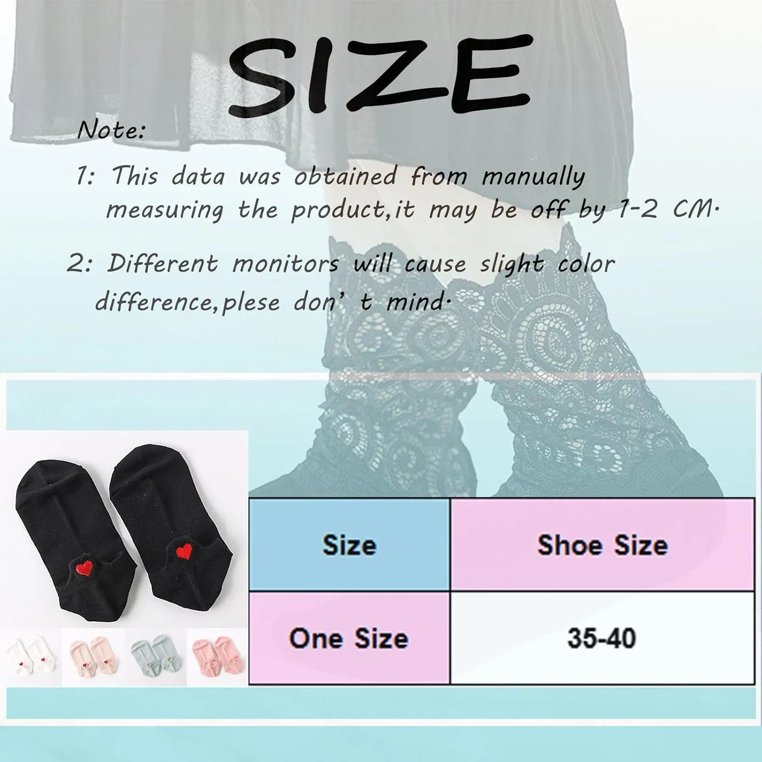Women Love Patterned Embroidered Socks Comfort Cotton No Show Socks Wicking Breathable Low Cut Socks
