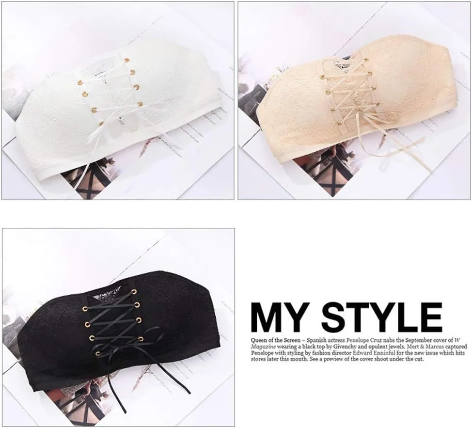 Women Push Up Bra Lace Strapless Invisible Bra