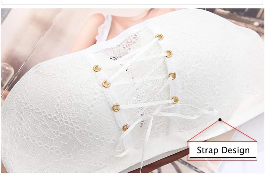 Women Push Up Bra Lace Strapless Invisible Bra