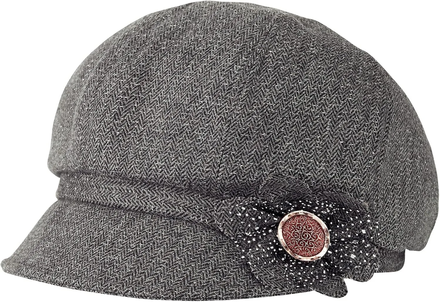 Women Retro Classic Visor Newsboy Cabbie Cap Beret Hats with Flower Buckle for Woman Ladies