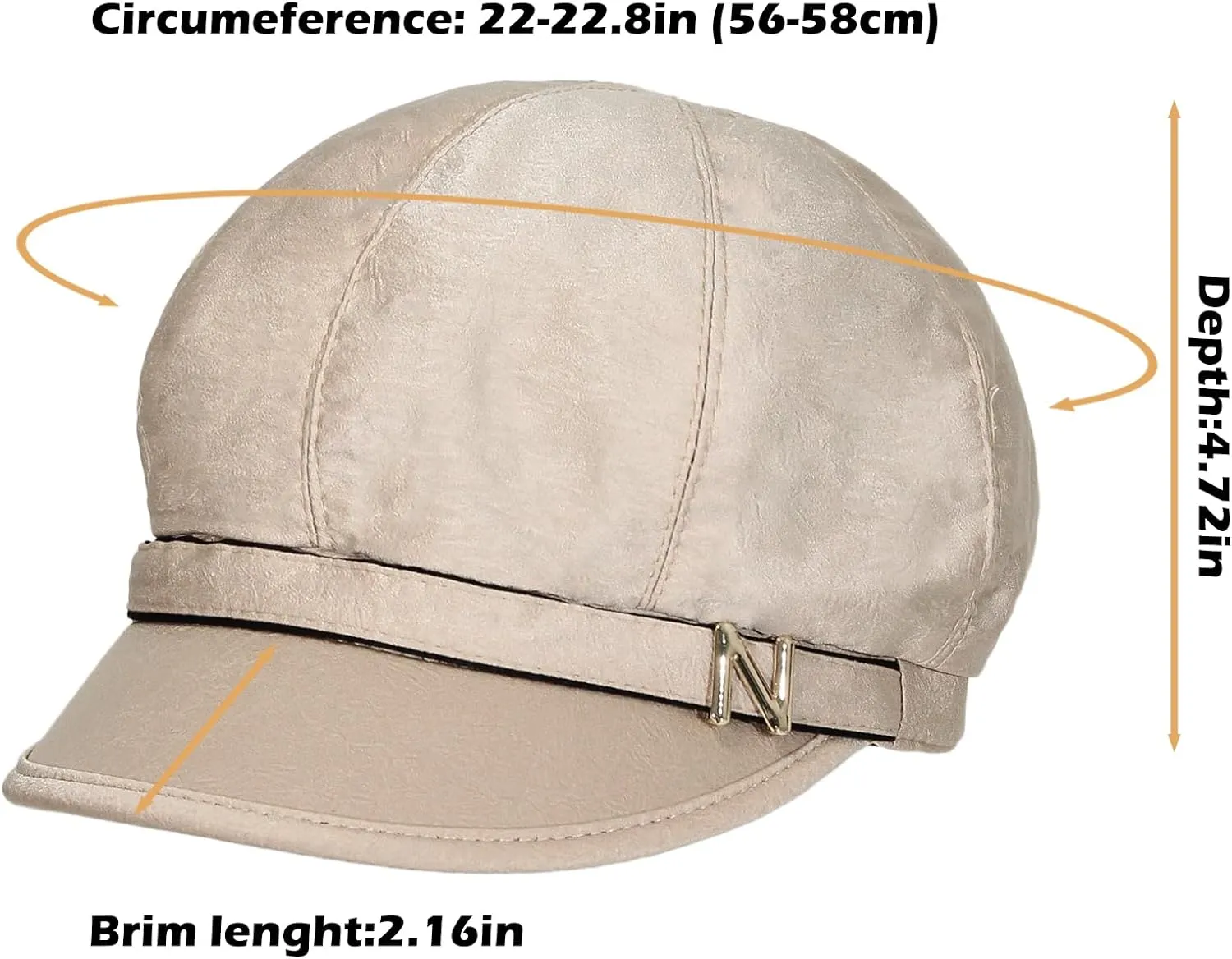 Women Retro Classic Visor Newsboy Cabbie Cap Beret Hats with Flower Buckle for Woman Ladies