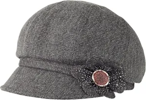 Women Retro Classic Visor Newsboy Cabbie Cap Beret Hats with Flower Buckle for Woman Ladies