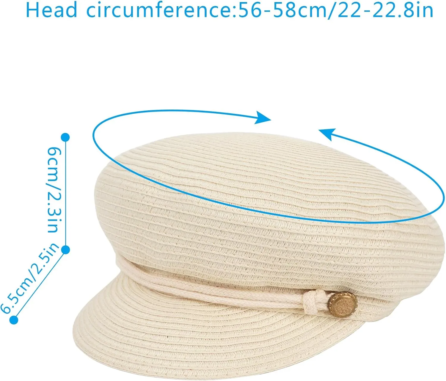 Women Summer Wide Brim Straw Woven Sun Hat Visor Flat Top Newsboy Cap Painter Hat