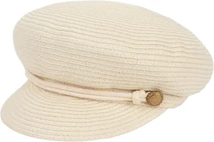 Women Summer Wide Brim Straw Woven Sun Hat Visor Flat Top Newsboy Cap Painter Hat