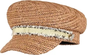 Women Summer Wide Brim Straw Woven Sun Hat Visor Flat Top Newsboy Cap Painter Hat