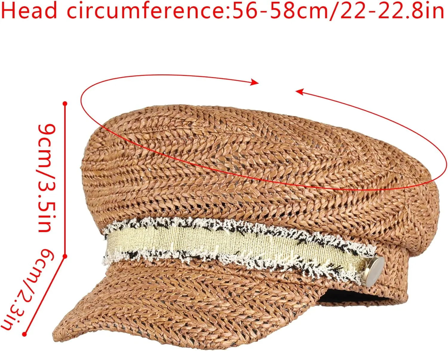 Women Summer Wide Brim Straw Woven Sun Hat Visor Flat Top Newsboy Cap Painter Hat