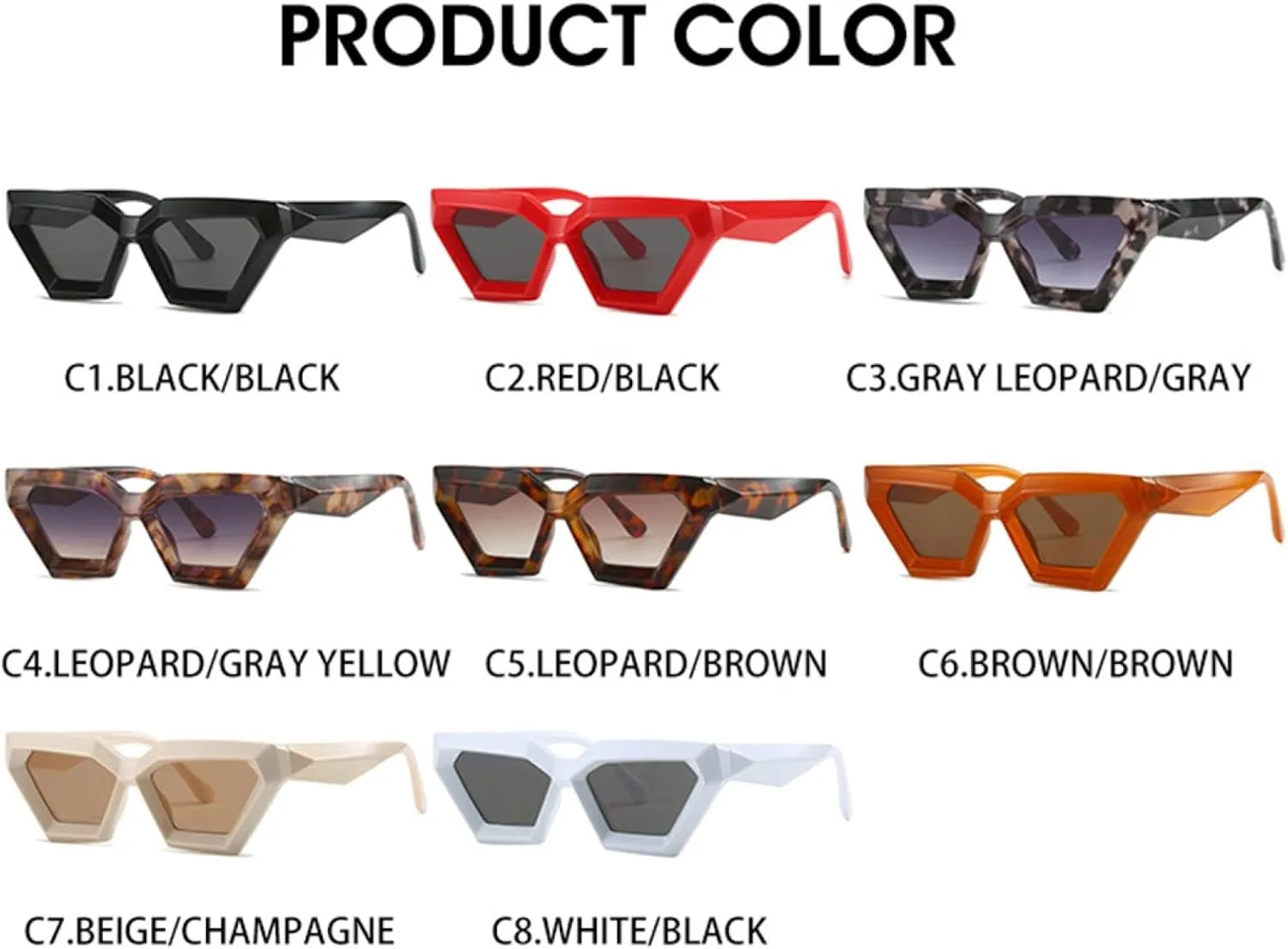 Women Sunglasses Vintage Fashion Men Cat Eye Sun Glasses Big Shades Female Uv400