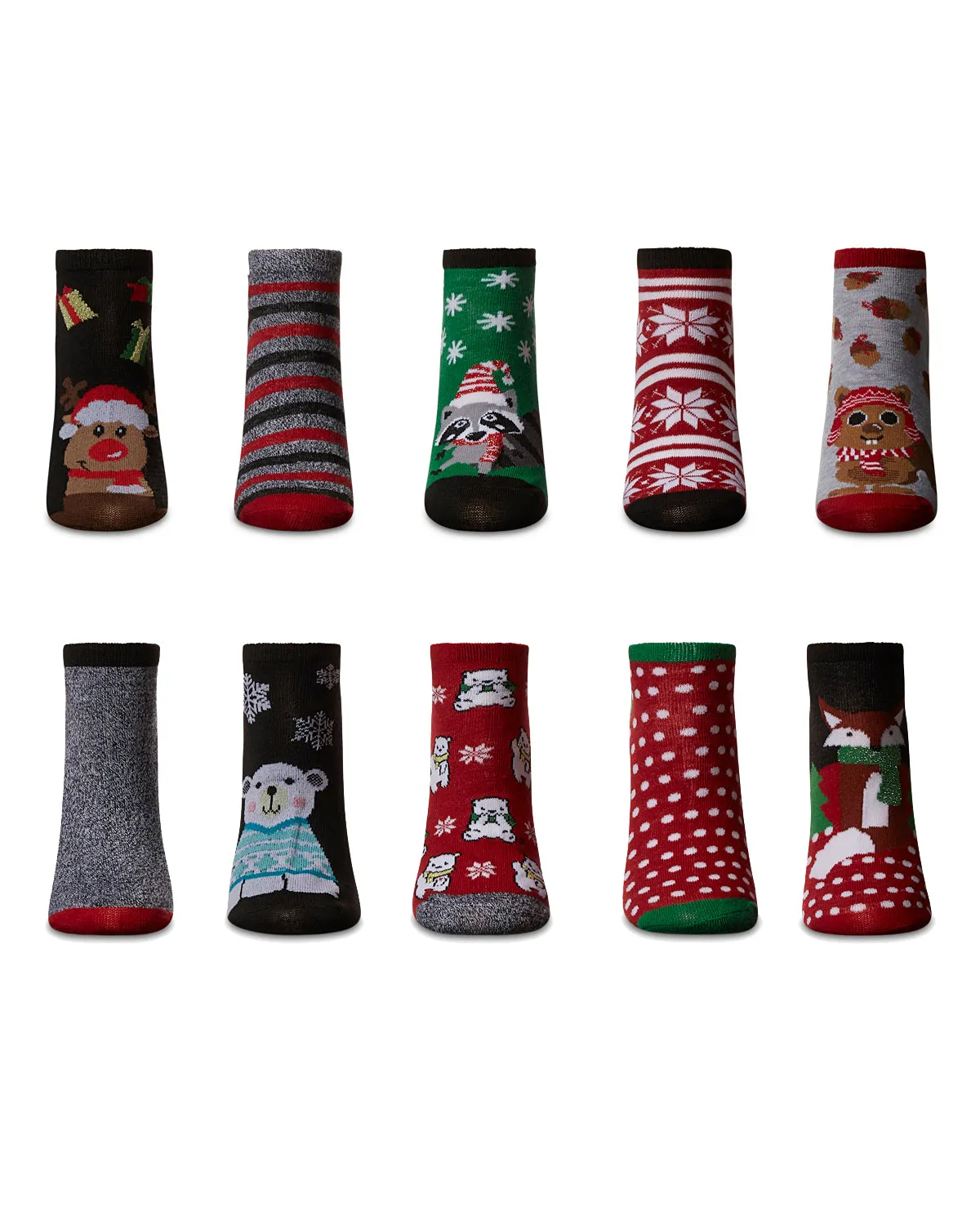 Women's 10 Pair Pack Holiday Lowcut Socks