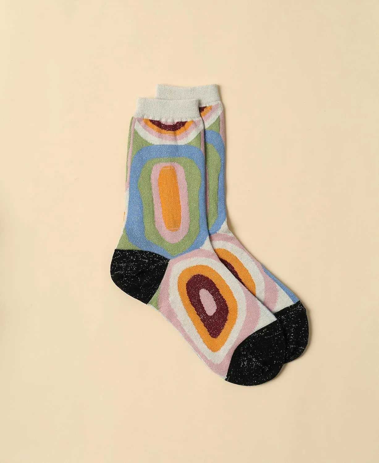 Women's Abstract Art Crew Socks Colorful Ripple Premium Mid-Calf Sock Novelty Funny Sheer Marble Calf Socks