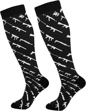 Women's and Men's Knee High Athletic Socks Outdoor Sport Socks for Running Hiking Cycling Compression Socks