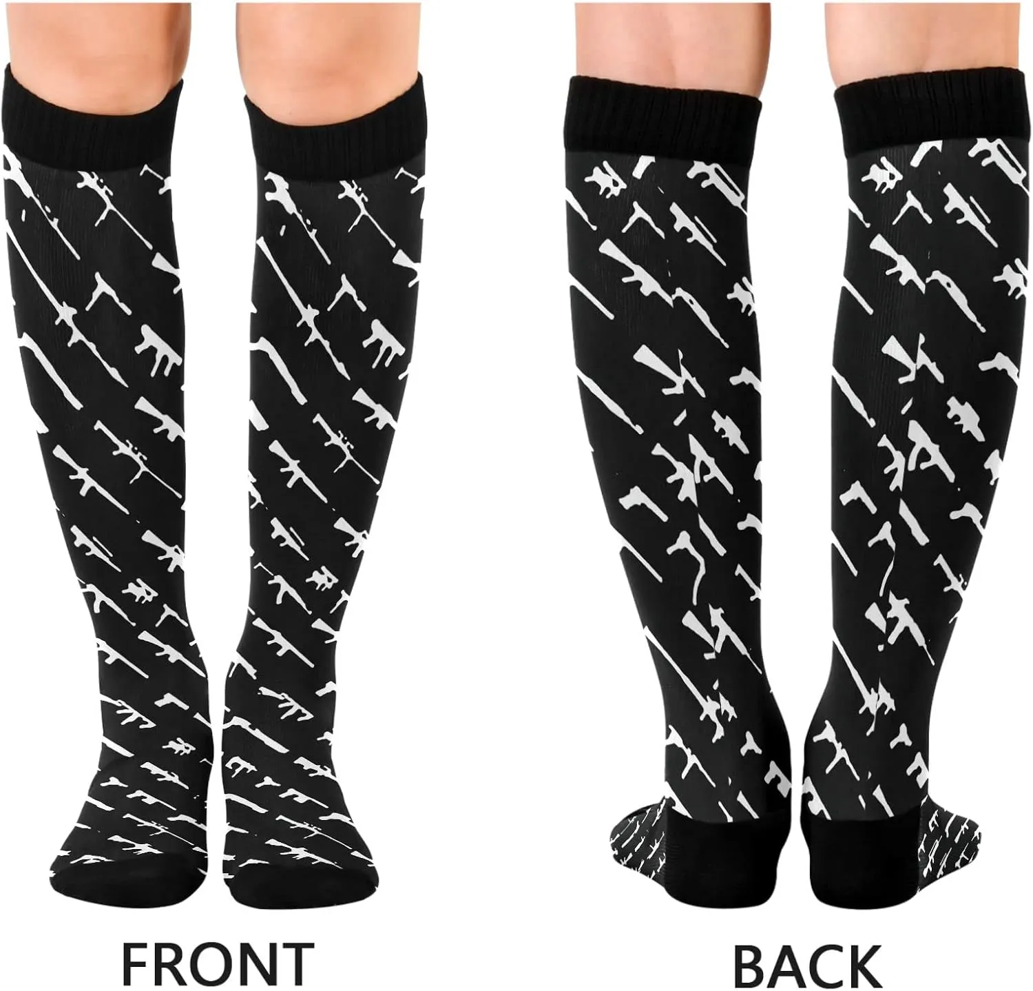 Women's and Men's Knee High Athletic Socks Outdoor Sport Socks for Running Hiking Cycling Compression Socks