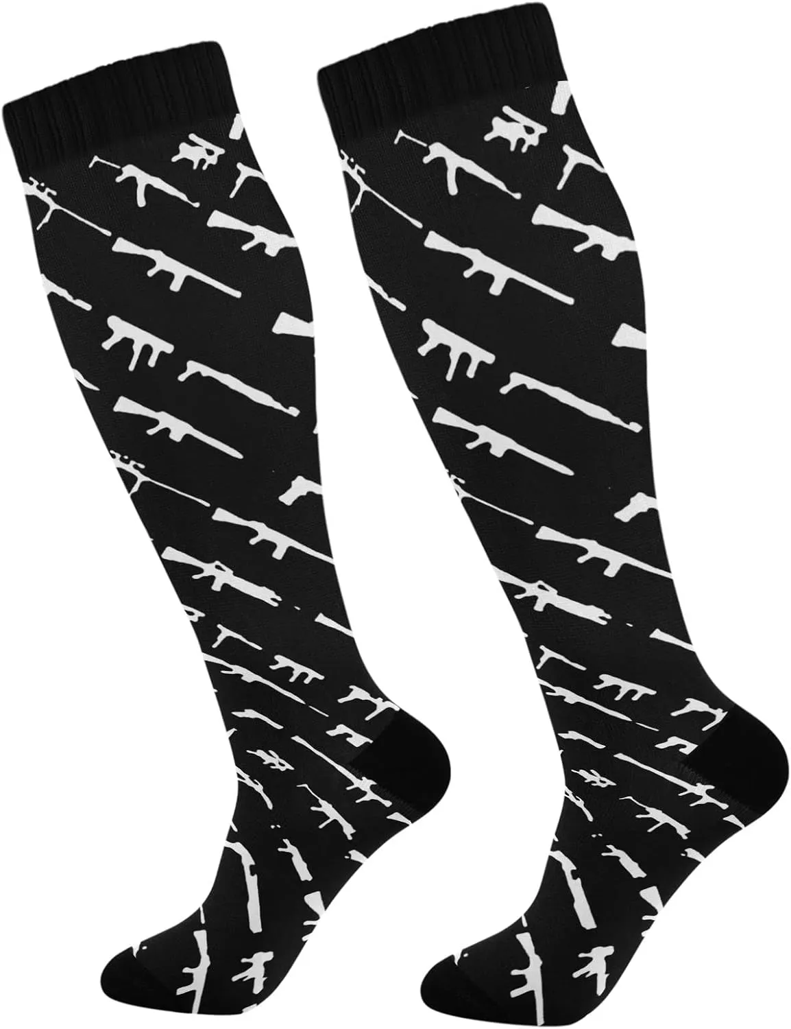 Women's and Men's Knee High Athletic Socks Outdoor Sport Socks for Running Hiking Cycling Compression Socks