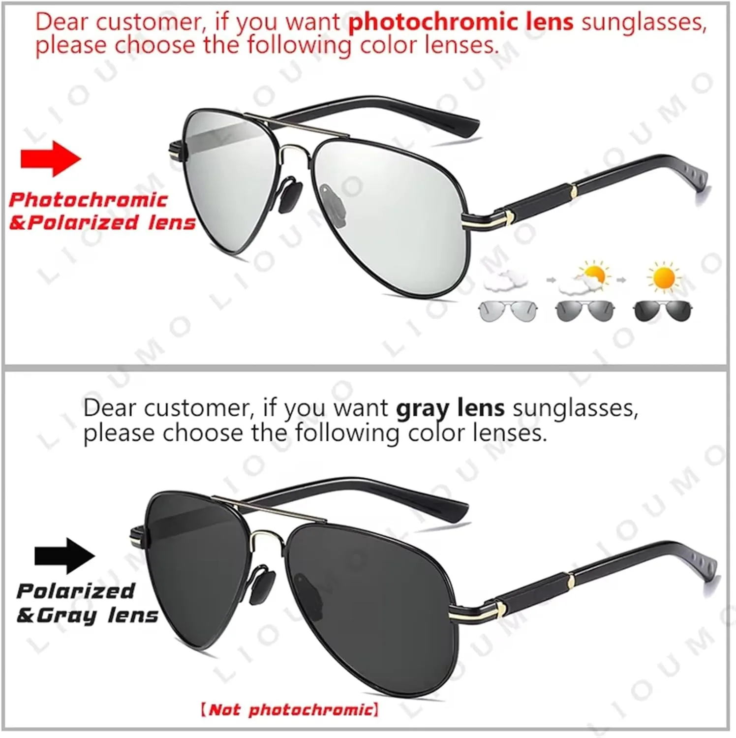 Women's Aviator Sunglasses Polarized Photochromic - Lightweight Aluminum Frame UV400 Protection Anti-Glare Driving Fashion Sunglasses for Outdoor Travel(Tea Gold-Brown)