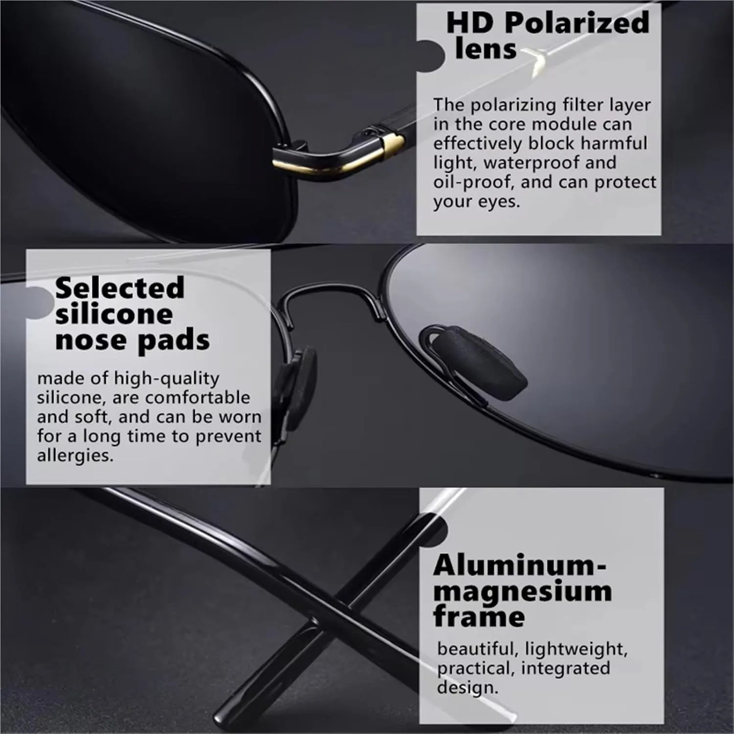 Women's Aviator Sunglasses Polarized Photochromic - Lightweight Aluminum Frame UV400 Protection Anti-Glare Driving Fashion Sunglasses for Outdoor Travel(Tea Gold-Brown)