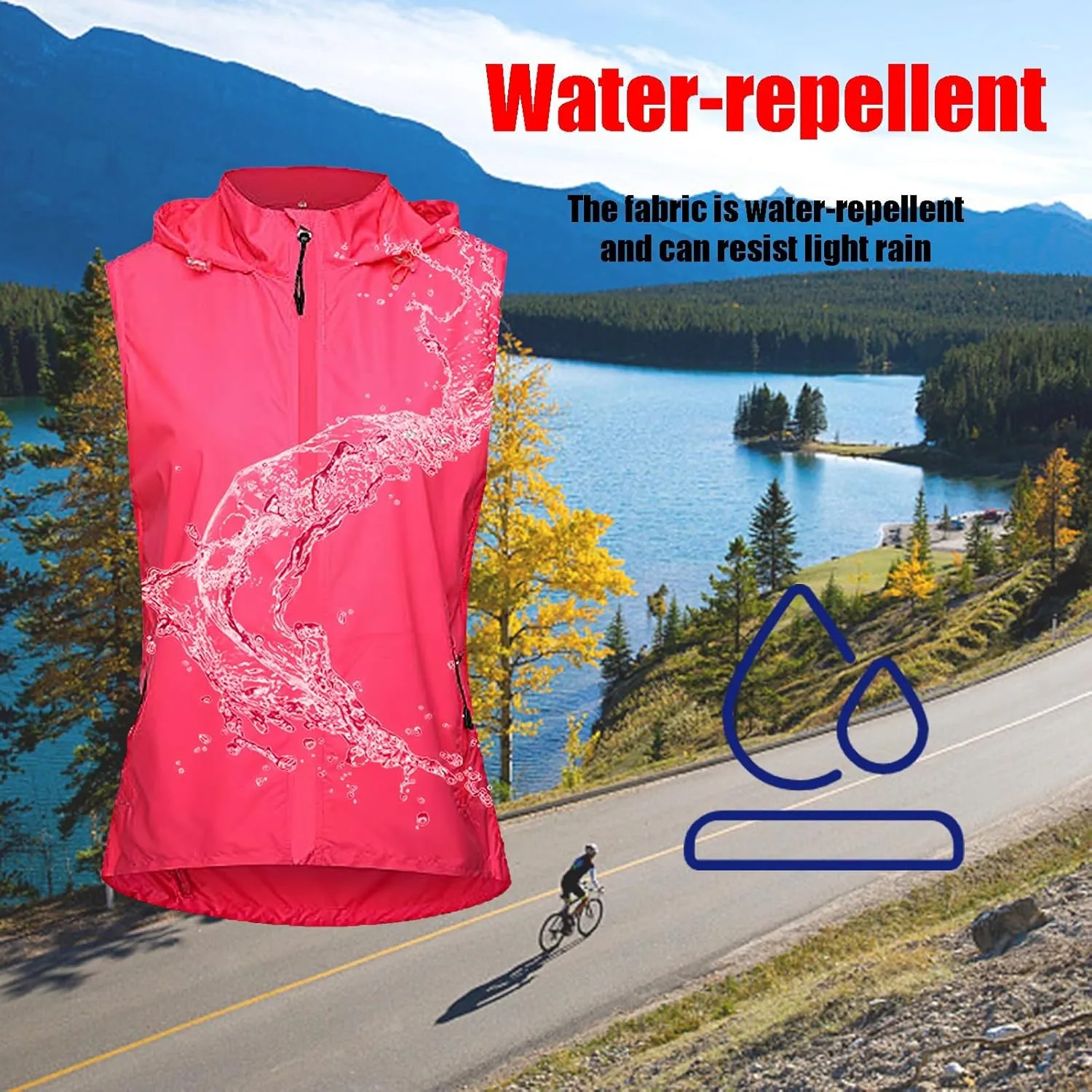 Women's Breathable Cycling Jacket,Lightweight,Hooded Jacket,for Running,Cycling,Hiking