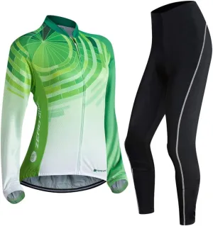 Women's Breathable Long Sleeve Cycling Suit 3D Gel Padded Bicycle Cloting Pants Set UV Protective