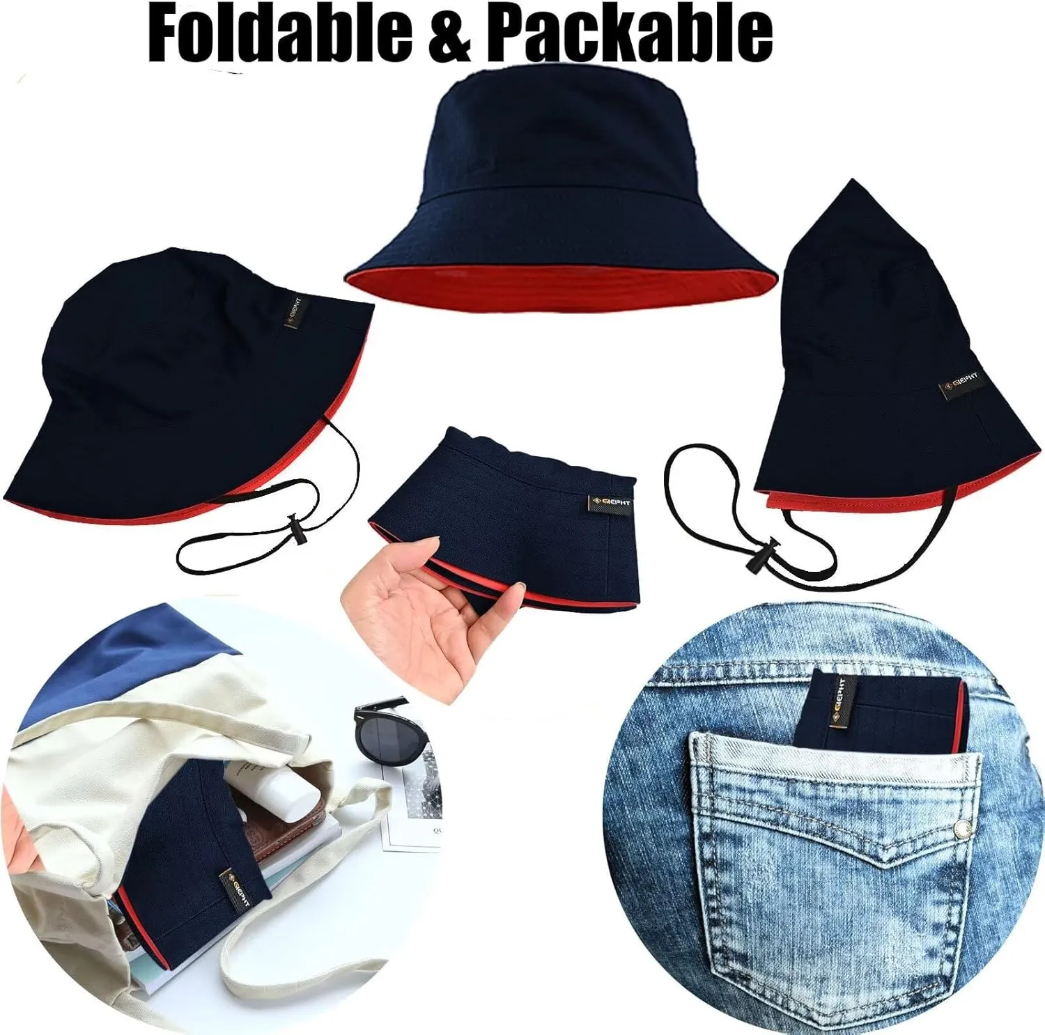 Womens Bucket Rain Hat Reversible Packable Foldable Water Repellent Cute for Ladies Travel Hiking Golf