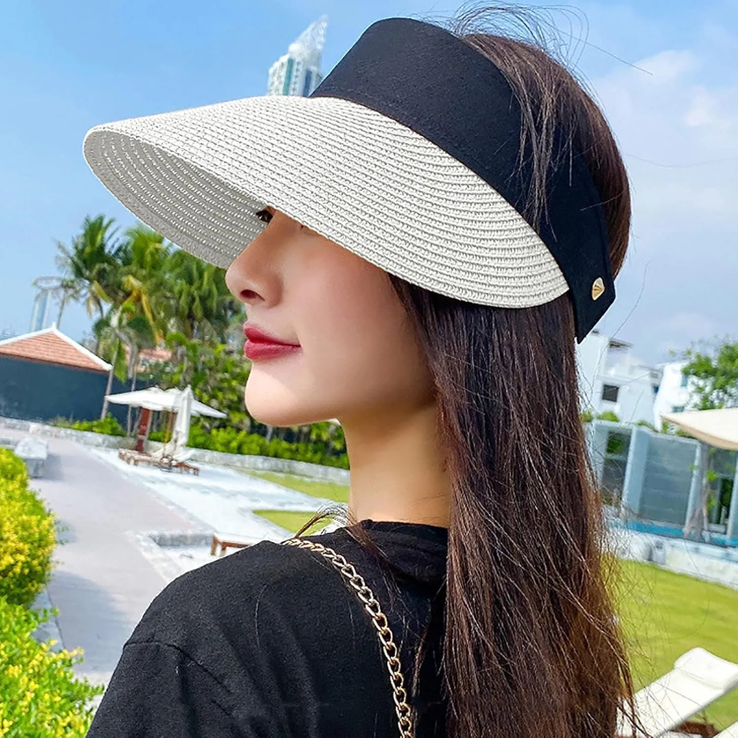 Women's Empty Top Sun Visor Hat Holiday Hat Summer Beach Baseball Caps Sunscreen Sunshade Tennis Cap