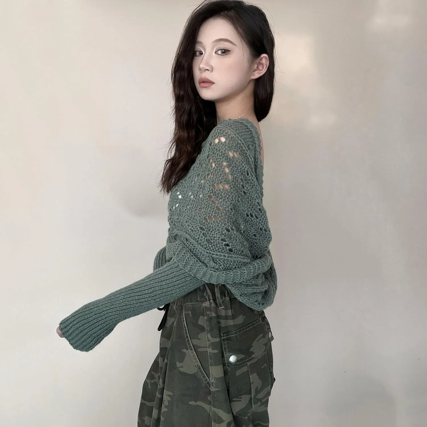 Womens knitted double sleeve scarf with sleeves Knitted cable wrap, shrugs for women, knitted wrap