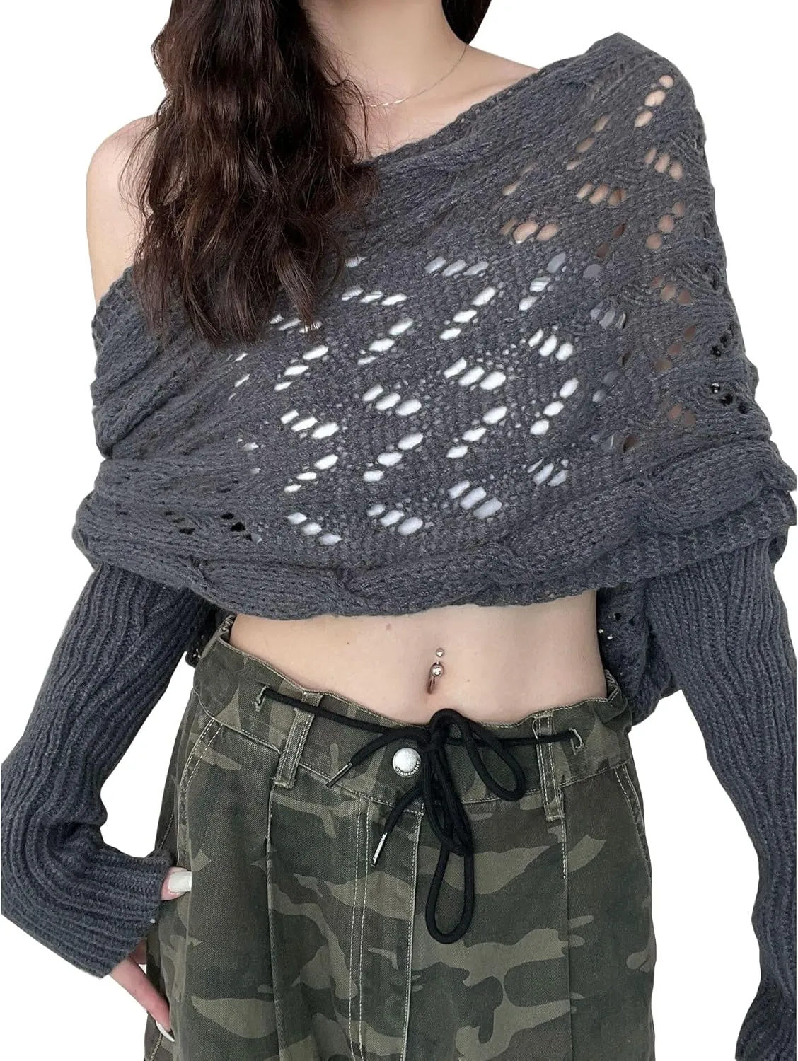 Womens knitted double sleeve scarf with sleeves Knitted cable wrap, shrugs for women, knitted wrap