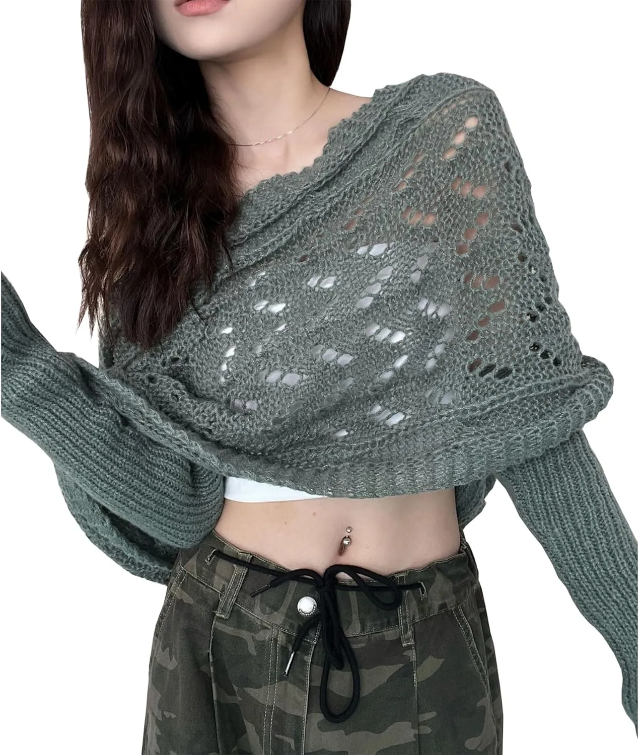 Womens knitted double sleeve scarf with sleeves Knitted cable wrap, shrugs for women, knitted wrap