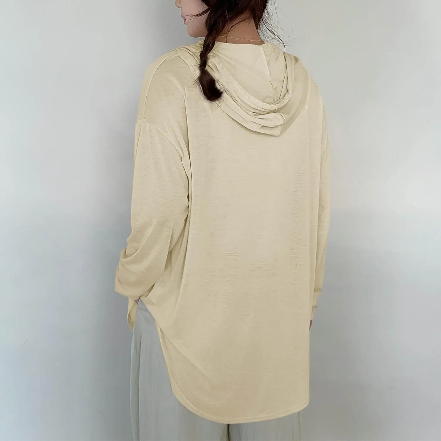 Womens Lightweight Casual Hoodie Cardigans Open Front Cover Ups Long Sleeve Outwear Coat Sun Protection Cover Clothes