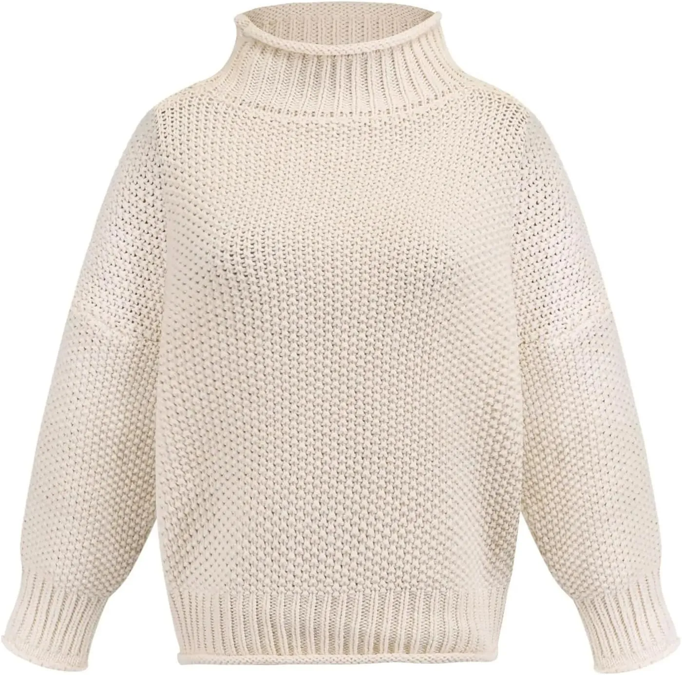 Women's Loose Winter Turtleneck Knitted Jumpers Casual Red Sweaters Ladies Oversized Thick Sweater