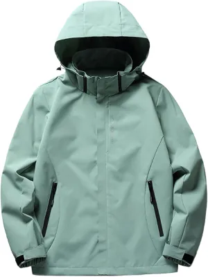 Women's Raincoat Lightweight Waterproof Outdoor Jacket Removable Hooded Active Cycling Bike Windbreaker Jackets