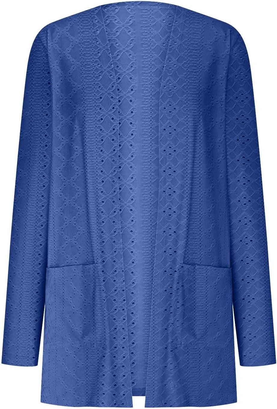 Womens Summer Eyelet Cardigans Long Sleeve Lightweight Open Front Cover Up Boho Summer Beach Coverups with Pockets