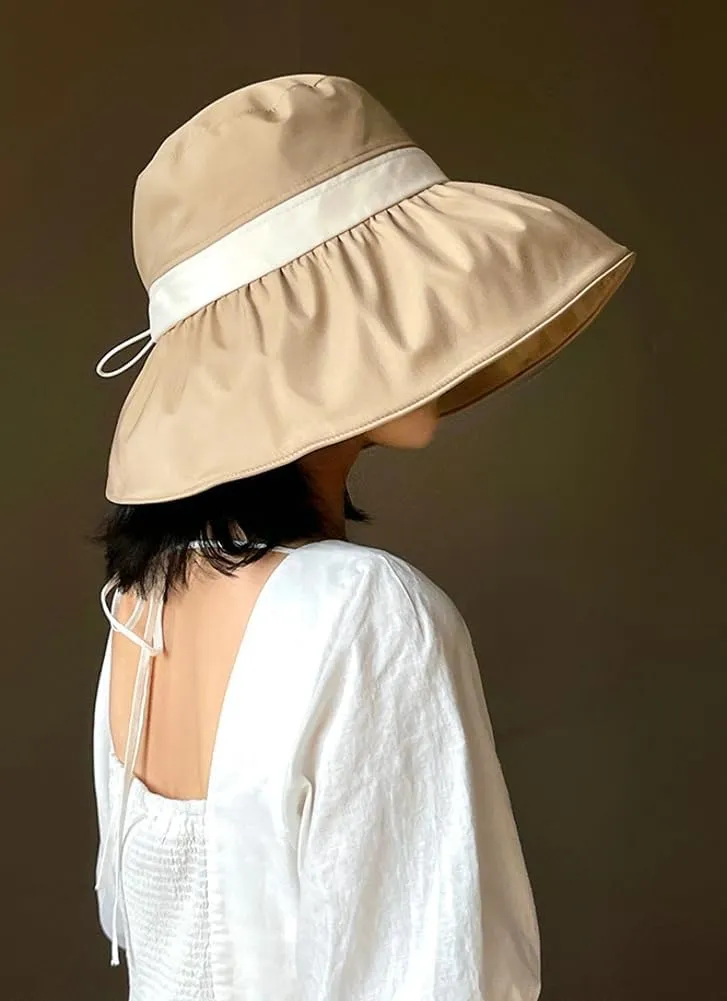 Women's Sun Hat Summer Sun Protection Large Brim Bucket Hat Sun Hat Outdoor Beach Hat Fisherman Hat Foldable UV Protection