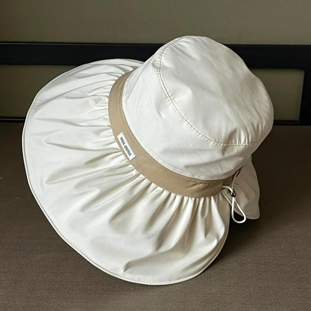 Women's Sun Hat Summer Sun Protection Large Brim Bucket Hat Sun Hat Outdoor Beach Hat Fisherman Hat Foldable UV Protection