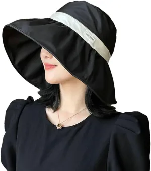 Women's Sun Hat Summer Sun Protection Large Brim Bucket Hat Sun Hat Outdoor Beach Hat Fisherman Hat Foldable UV Protection