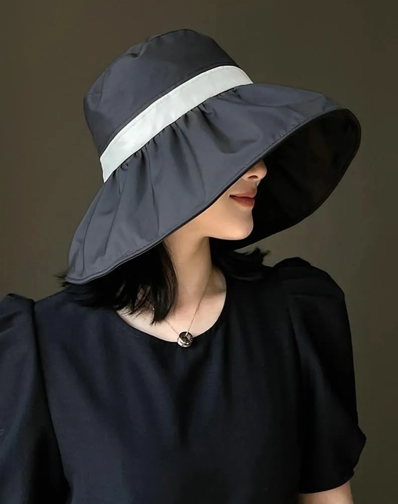 Women's Sun Hat Summer Sun Protection Large Brim Bucket Hat Sun Hat Outdoor Beach Hat Fisherman Hat Foldable UV Protection