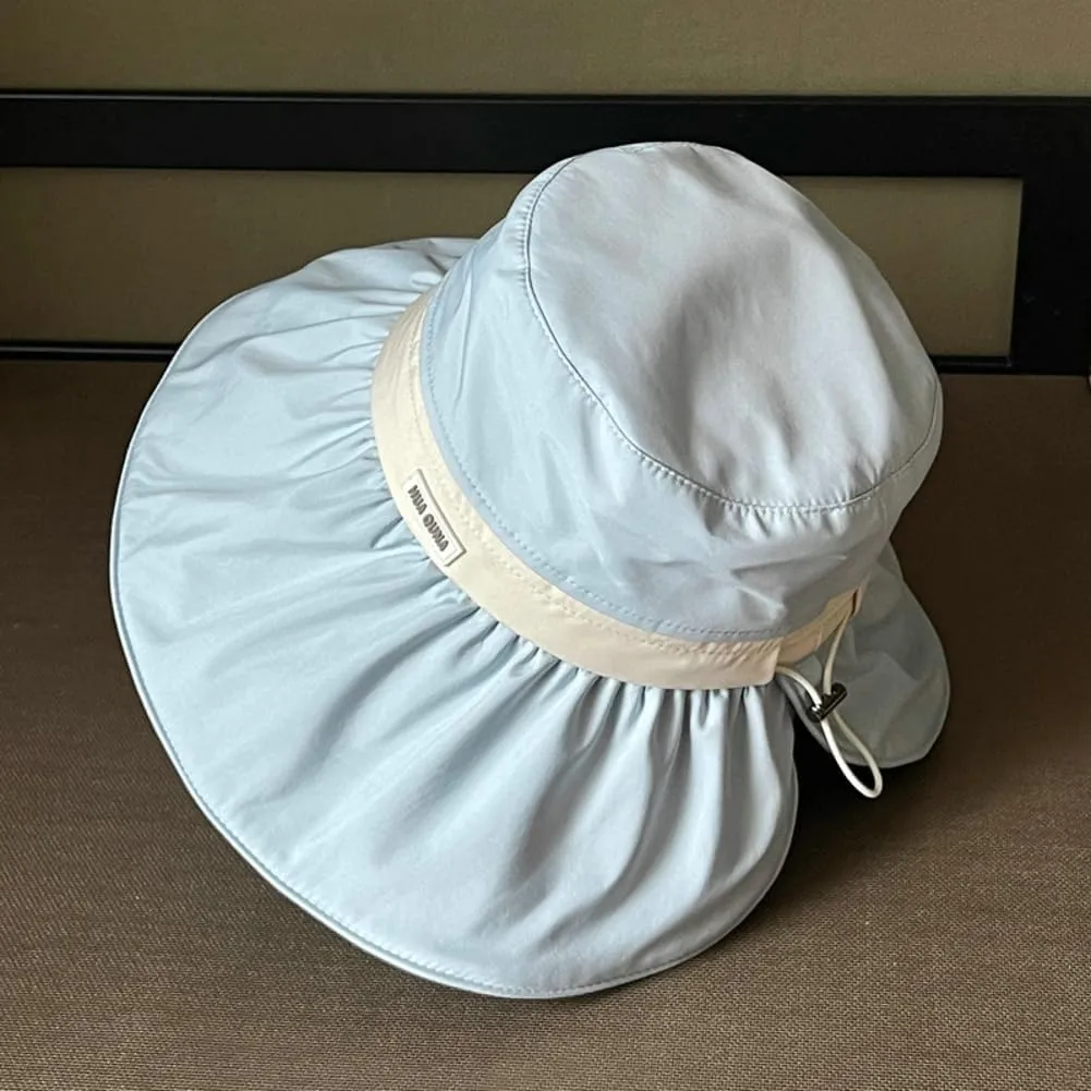 Women's Sun Hat Summer Sun Protection Large Brim Bucket Hat Sun Hat Outdoor Beach Hat Fisherman Hat Foldable UV Protection