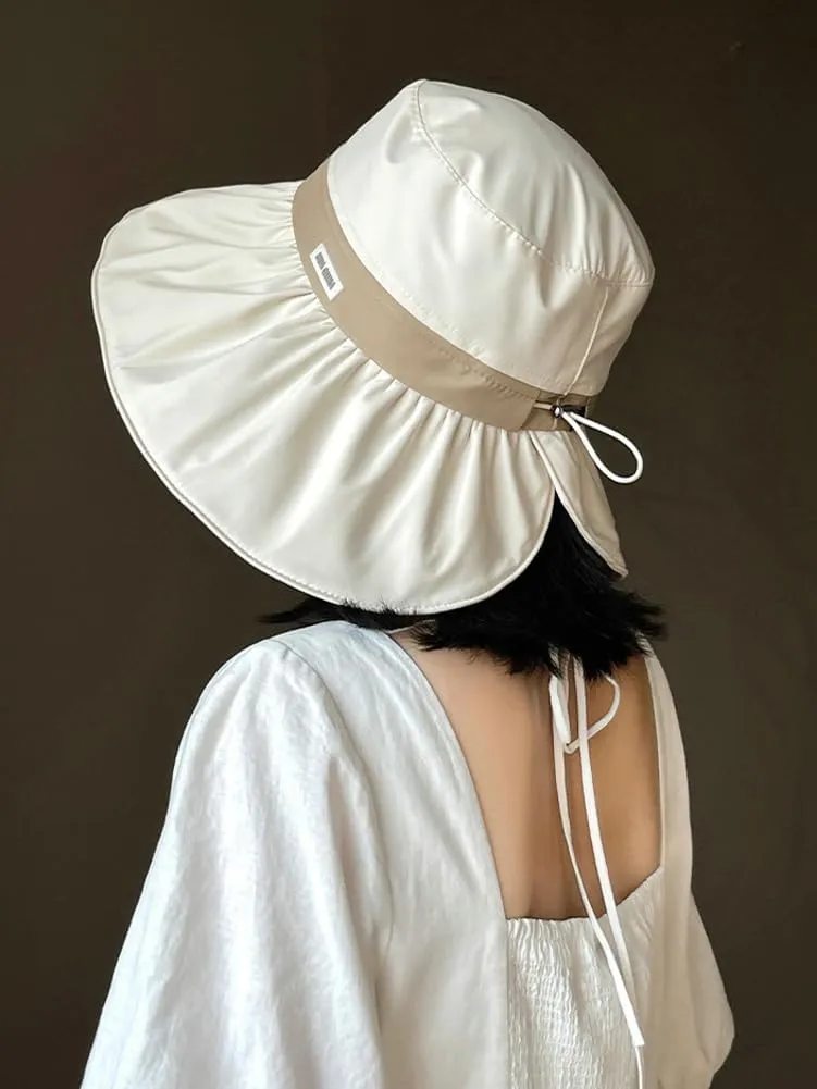 Women's Sun Hat Summer Sun Protection Large Brim Bucket Hat Sun Hat Outdoor Beach Hat Fisherman Hat Foldable UV Protection