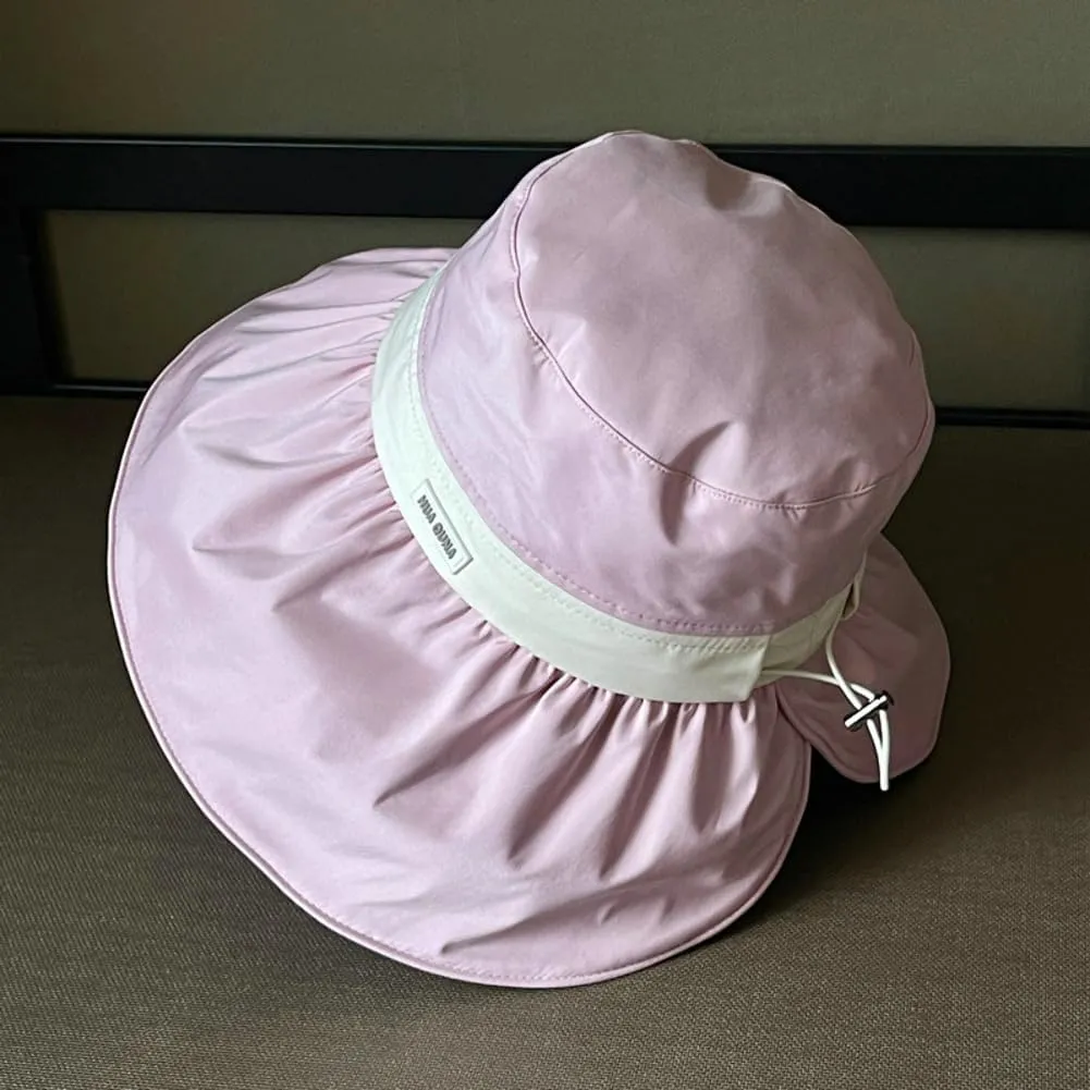 Women's Sun Hat Summer Sun Protection Large Brim Bucket Hat Sun Hat Outdoor Beach Hat Fisherman Hat Foldable UV Protection