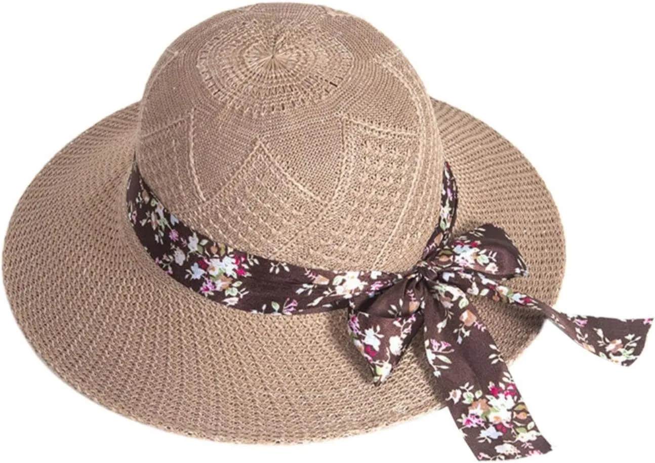 Womens Sun Hats Summer Packable Beach Hats for Women Travel Summer Hat Outdoor Women Large Straw Hat