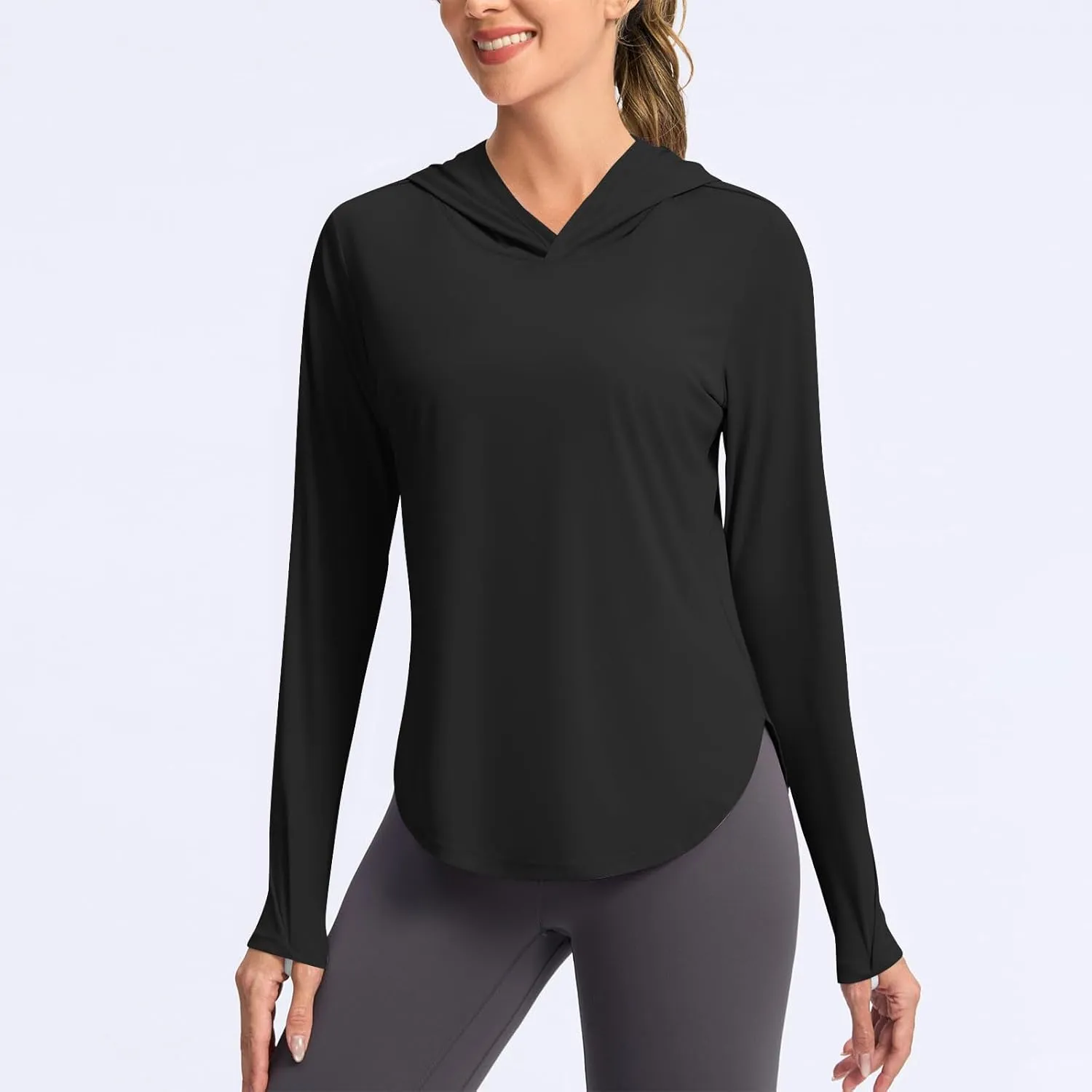 Women's Sun Protection Hoodie UPF 50  Fishing Hiking Shirt Long Sleeve SPF Shirts Lightweight Cooling Rash Guard Tees