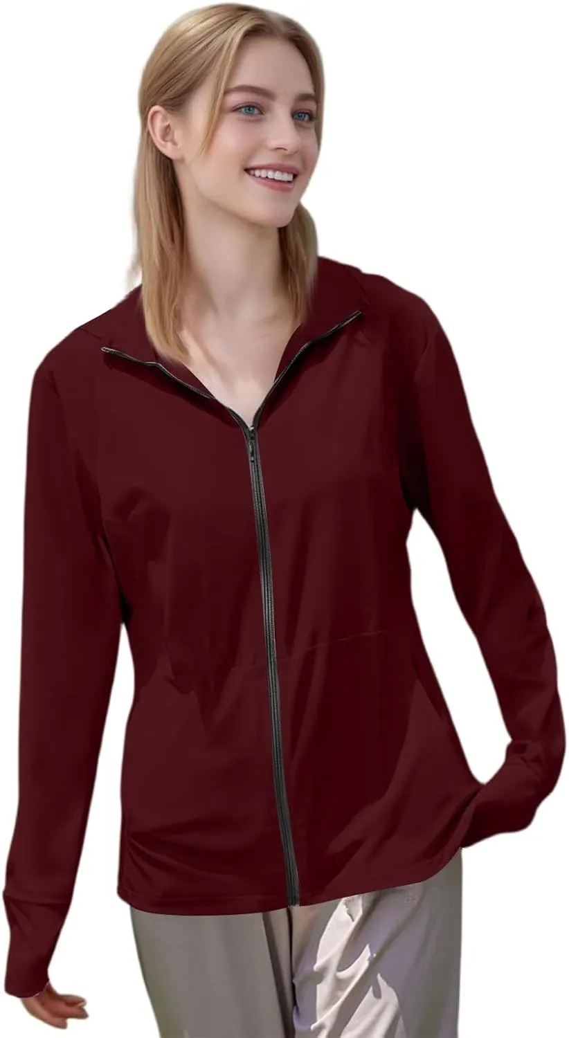 Women's UPF 50  UV Sun Protection Hoodie Jacket Ice Silk Long Sleeve Sun Shirts Summer Outdoor Hiking Cooling Coats