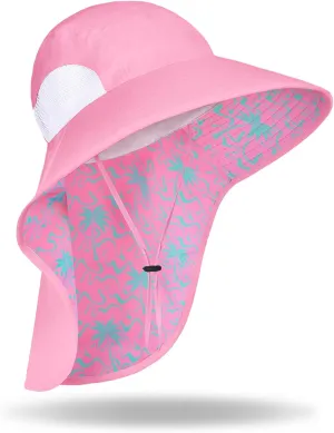 Women's Wide Brim Sun Hat with Neck Flap UPF 50  UV Protection  Lightweight Outdoor Hats for Beach Fishing Hiking