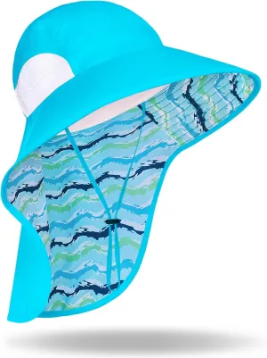 Women's Wide Brim Sun Hat with Neck Flap UPF 50  UV Protection  Lightweight Outdoor Hats for Beach Fishing Hiking