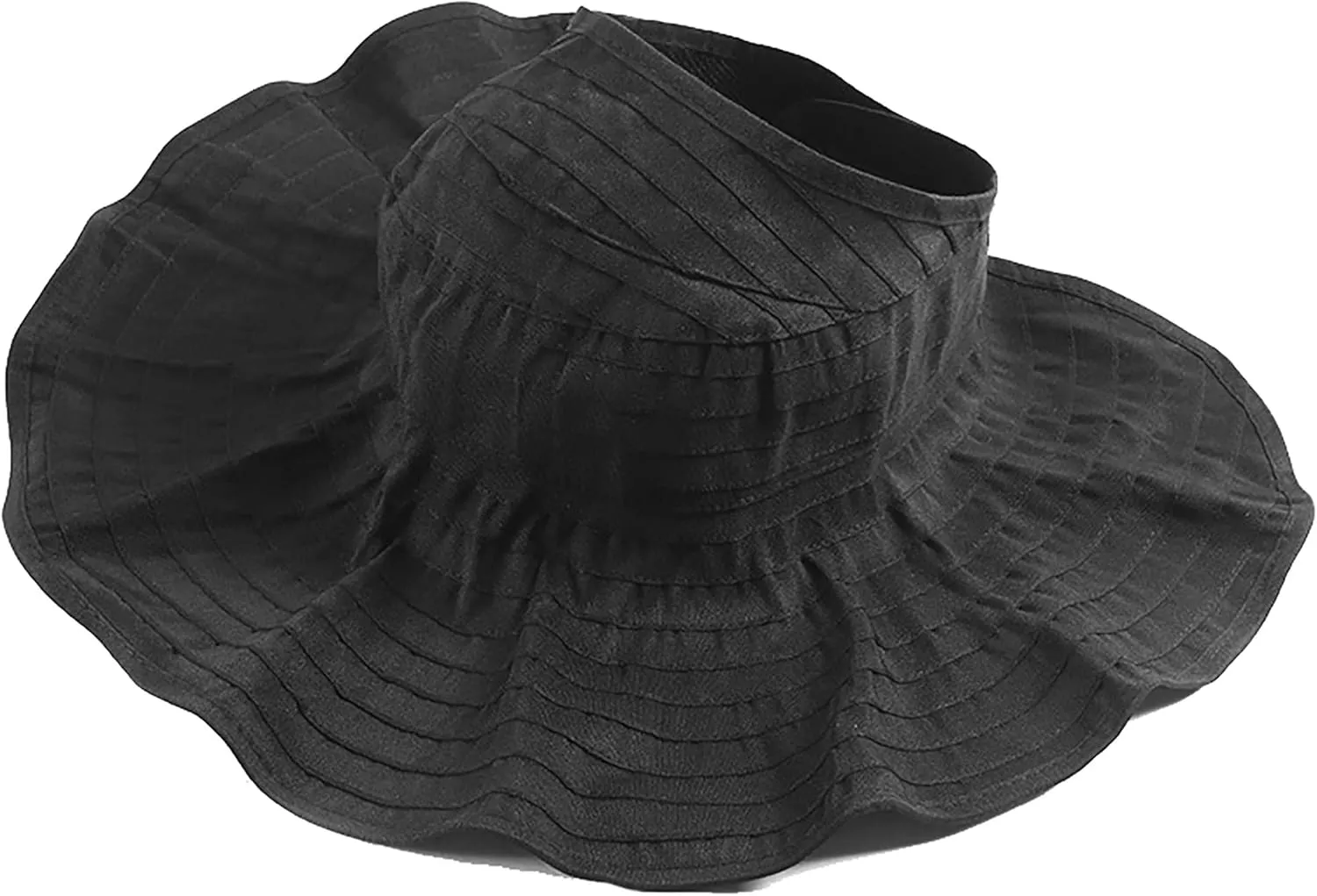 Women's Wide Brim UPF 50  Sun Hat with Ponytail Hole Summer Roll Up Beach Hat Fishing Hat