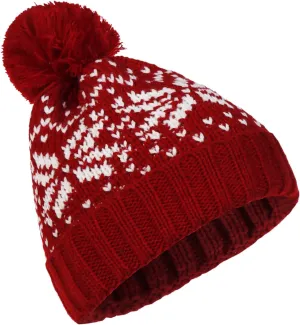 Womens Winter Beanie Hat, Warm Fleece Lined Knitted Soft Ski Cuff Cap with Pom Pom Christmas Fuzzy Hat