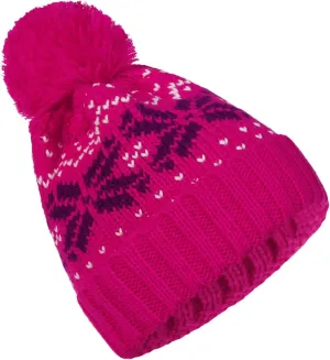 Womens Winter Beanie Hat, Warm Fleece Lined Knitted Soft Ski Cuff Cap with Pom Pom Christmas Fuzzy Hat