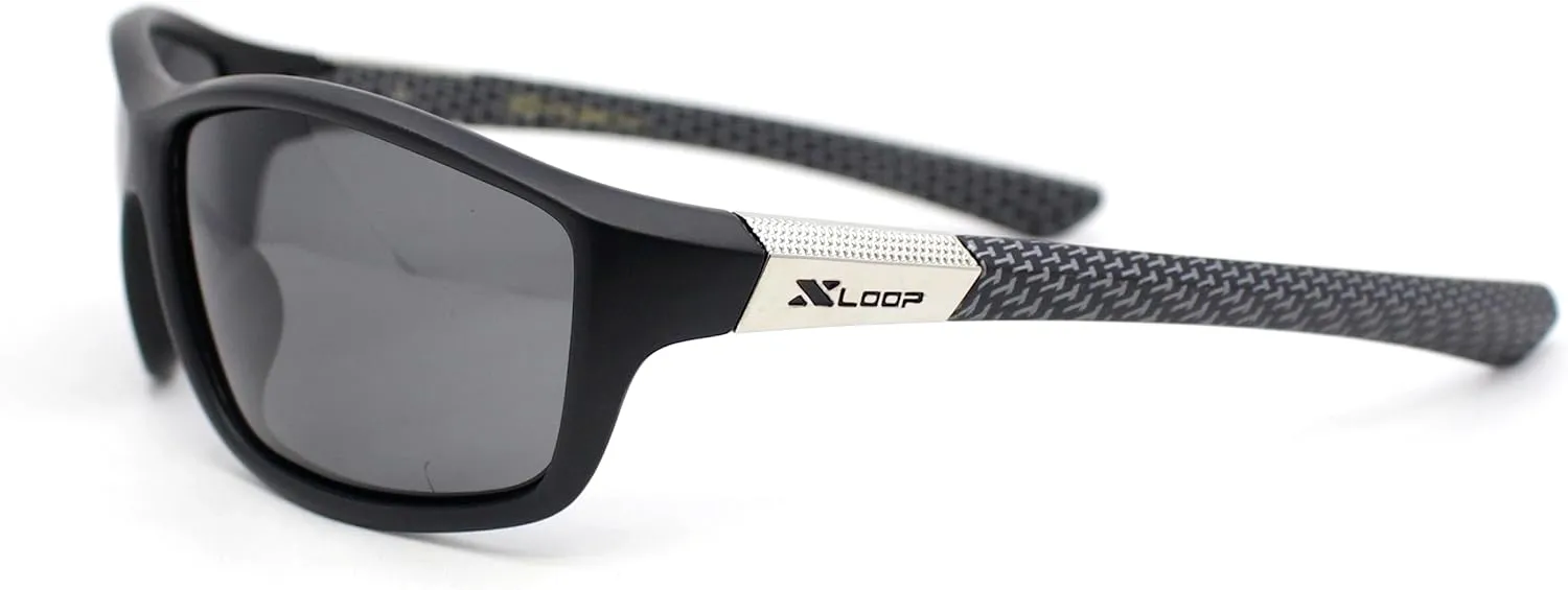 Xloop Polarized Mens Classic 90s Warp Around Sport Plastic Sunglasses