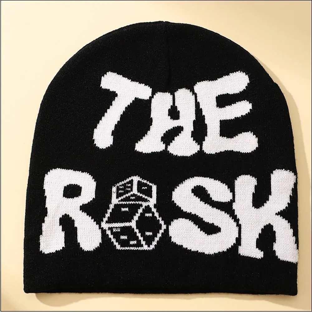 Y2K Beanies Letter Printing Knitted Hat Fashion Hip Hop Trend Beanie Winter Warm Woolen Hat for Women Man Pullover Hat