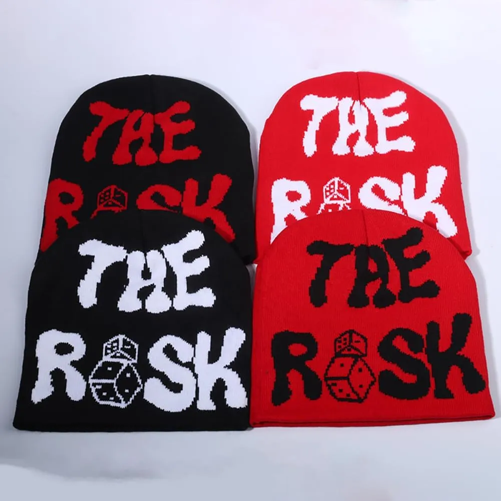 Y2K Beanies Letter Printing Knitted Hat Fashion Hip Hop Trend Beanie Winter Warm Woolen Hat for Women Man Pullover Hat