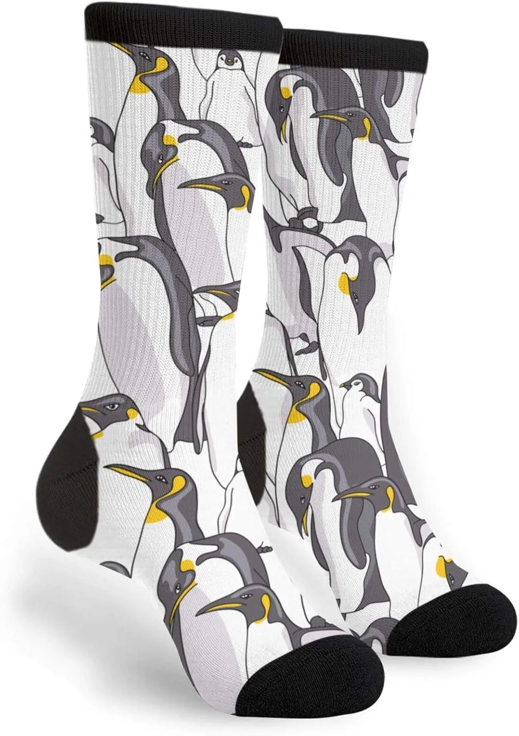 Yaateeh Emperor Penguin Crew Socks Mid Calf Dress Socks Casual Long Tube Socks For Men Women Boy Girl